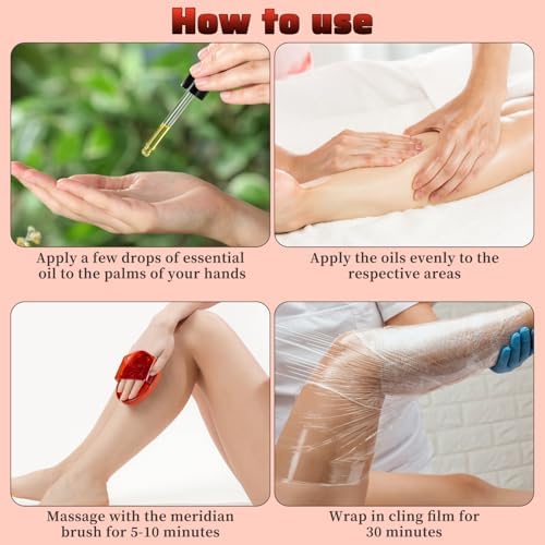 Meridian Pressure Brush, Cepillos Meridianos, 2Pcs Massage Brush for Full Body SPA Massager Relaxation (BrownRed (Without Essential Oils))