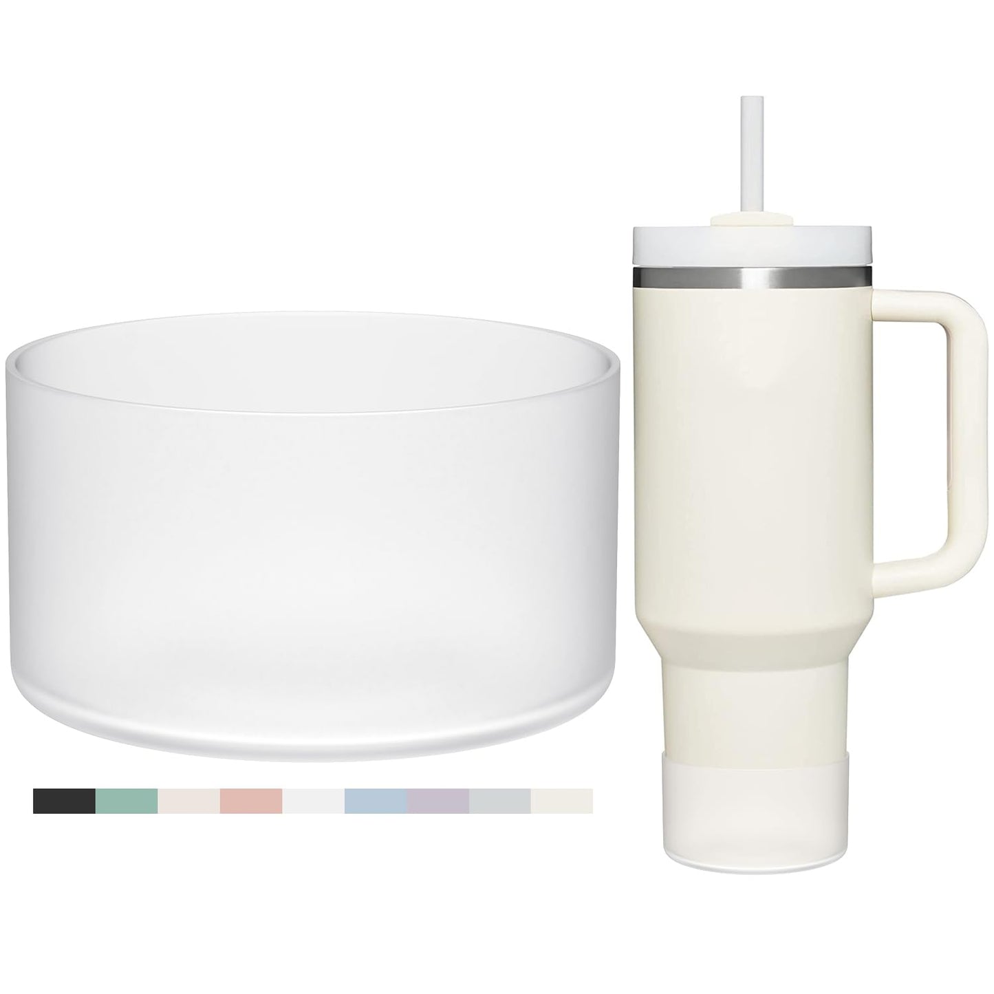 Affute Protective Silicone Boot for Stanley Quencher H2.0 40 30 20 oz & IceFlow Flip 30 20 oz, BPA Free Anti-Noise Anti-Scratch, Stanley Cup Protector Sleeve Cover Boot (Transparent)