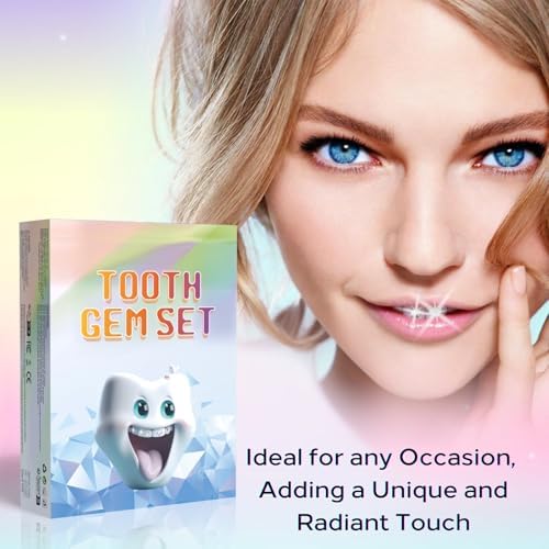Fiorland Tooth Gems Kit for Teeth with Light, 2025 New Professional 140 Pcs DIY Gem Jewelry for Man Women Sparkling Crystals (D)