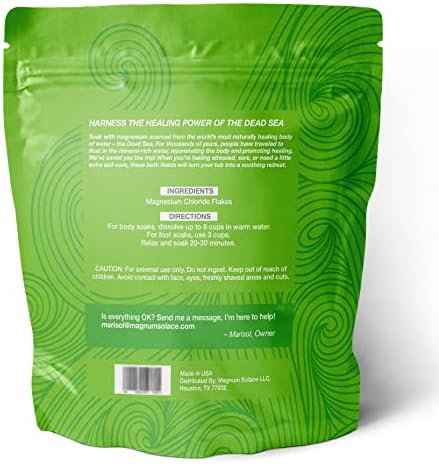 Magnesium Flakes for Bath - Magnesium Chloride Flakes - Dead Sea Salts for Soaking, 10 LBS