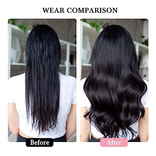 Clip in Hair Extensions Real Human Hair, 8pcs 16 Inch 10A Brazilian Virgin Remy Human Hair Clip in Extensions for Women Double Weft Invisible Seamless Human Hair Extensions Clip ins 65g Natural Black