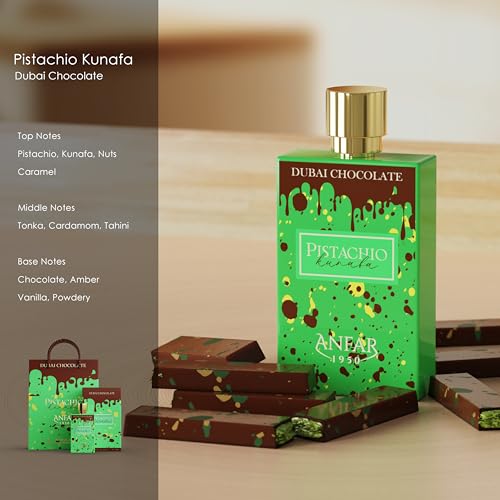 Pistachio Kunafa 1950 – Decadent Luxury Perfume for Men & Women, Rich Chocolate, Pistachio, Amber Vanilla & Cardamom Notes, 80ml Extrait De Parfum