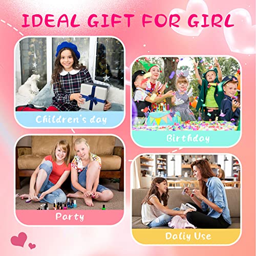 Kids Nail Polish Set - Nail Polish for Girls Ages 3-12 | 12 Rainbow Colors | Non-toxic, Water-based, Low Odor | Peel-off, Quick Dry | Children Nail Polish Kit for Teens, Children, and Toddlers