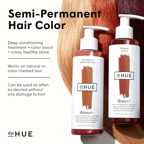 dpHUE Gloss+, Auburn - 6.5 oz (8-12 Applications) - Semi-Permanent Hair Color & Conditioner - Lasts Up to Eight Washes - Paraben, SLS & SLES Sulfate Free - Vegan, Leaping Bunny Certified
