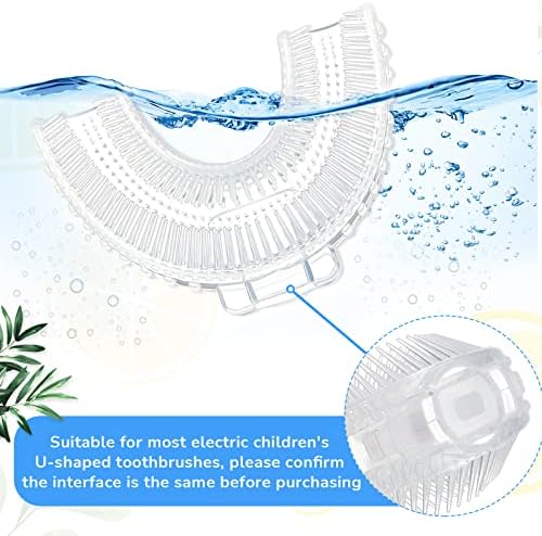 Patelai 10 Pcs U Shaped Replacement Toothbrush Heads Kids Silicone Brush Head with Storage Box, 360 Degree Oral Teeth Cleaning for Children Electric Manual Toothbrushes Replace