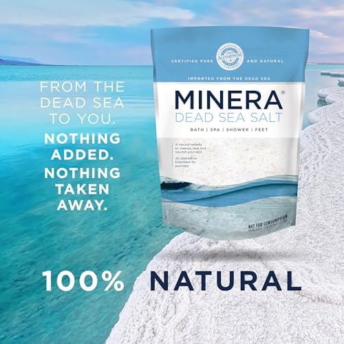 Minera Fine Grain Dead Sea Salt for Bath & Soaking – 15 lbs (3 x 5 lb Bags), Fast-Dissolving, 100% Pure & Natural, Unscented, Skin-Nourishing Bulk Sea Salt