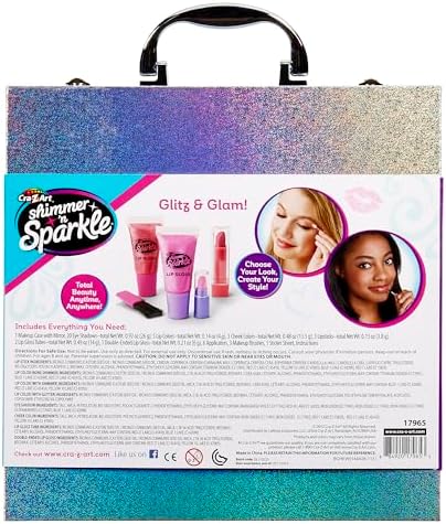 Shimmer 'n Sparkle Glitter Makeover Studio Beauty Kit – All-in-One Beauty for Eye, Cheeks and Lips for Ages 8 and Up