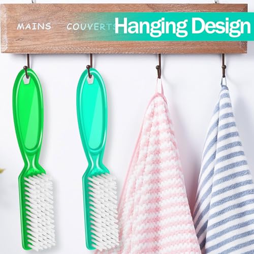 Mifoci 120 Pcs Handle Grip Nail Brush for Cleaning Fingernails Cleaner Scrub Brush Bulk Hand Cleaning Brushes Soft Stiff Bristles Pedicure Manicure Tools for Nail and Toe(Cute Color)