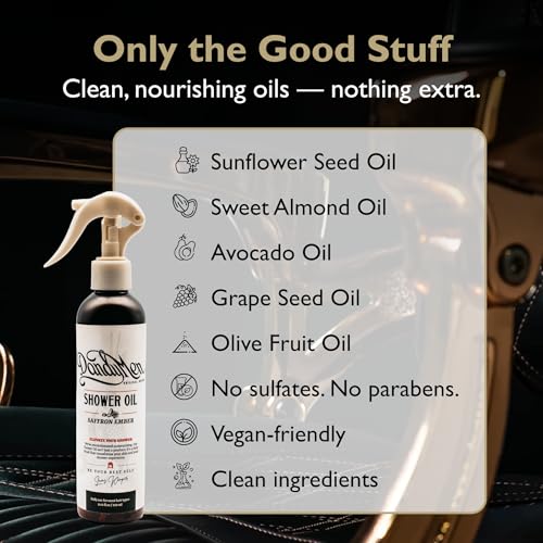 Shower Oil | Lightweight Hydration and Gentle Cleansing with Sunflower & Avocado Oils | 8.45 oz (Saffron Ember)