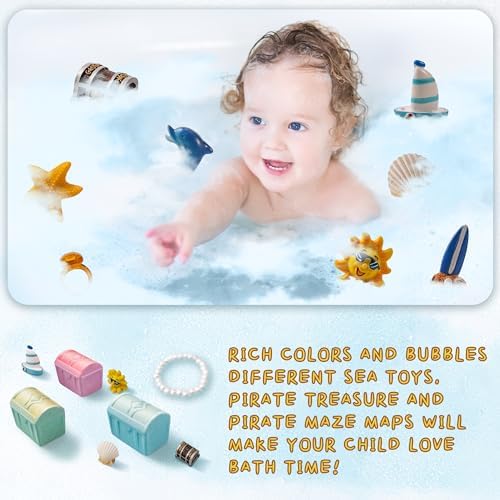 Bath Bombs for Kids with Surprise Toys Inside, 9 Pack Treasure Chest Bath Bombs Gift Set, Handmade Bubble Bath Fizzes Bomb with Toys, for Child-Safe, Fun & Educational, Ideal Gift for Kids