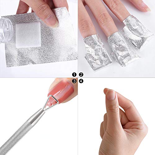 600 Pcs Nail Polish Remover Foil Wraps with Pre-Attached Lint-Free Cotton Pads | Non-Acetone Soak Off Gel, Acrylic, Dip Powder Nail Polish Remover Kit for Professional Salon & Home Use