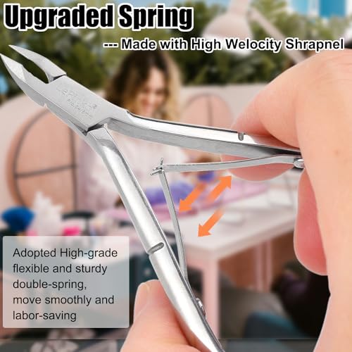 LePinko 4 Packs Upgraded Cuticle Trimmer kit, Sharp Dead Skin Clipper, Labor-saving Cuticula Remover for Fingernail Toenail, Manicure Pedicure Tool for Women Men, 5mm Jaw