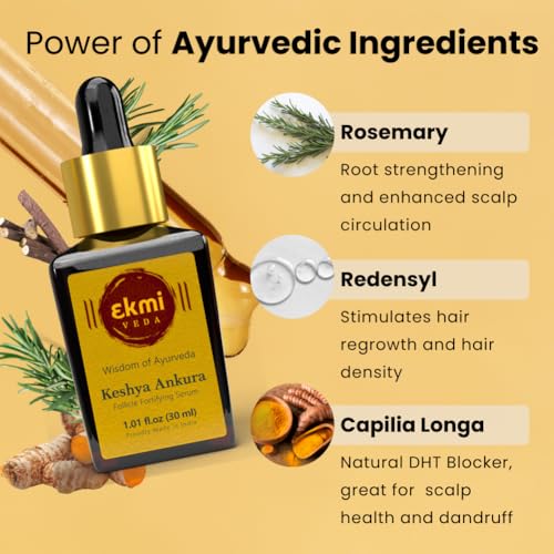 Hair Growth Dht Blocker Serum With Redensyl, Procapil, Ayurvedic Herbs, Amla, Brahmi, Capilia Longa. Follicle Stimulating Serum. Hair Loss Treatment For Women & Men, Thicker Hair 1.01 Fl Oz