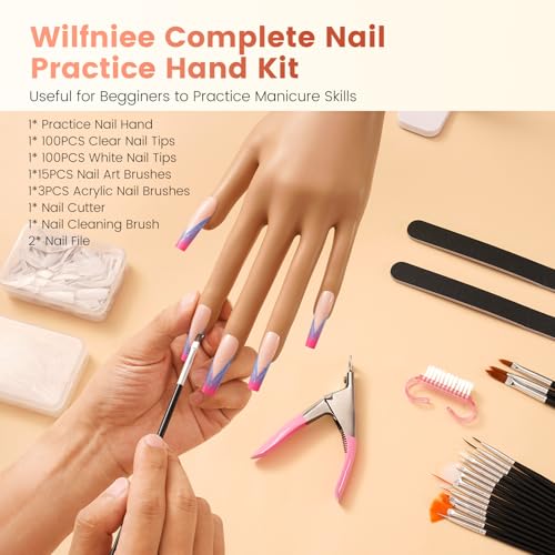 Practice Hand for Acrylic Nails: Nail Tips Won't Fall off From Fake Nail Practice Hand - Flexible Nail Mannequin Hand Practice for Beginners