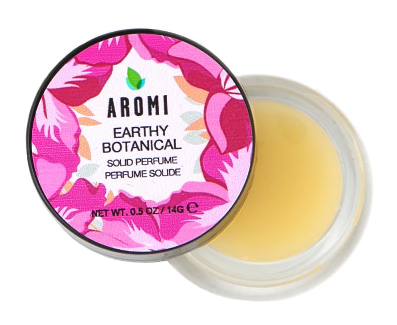 Aromi Solid Perfume | Floral Fragrance, Vegan, Cruelty-free, Travel, Women’s Gift, Apple, Jasmine, Musk Scent, Concentrated, Alcohol-Free (Earthy Botanical)