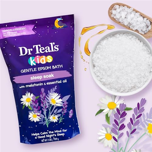 Dr Teal's Kids Gentle Epsom Salt, Sleep Soak with Melatonin & Essential Oil Blend, 2 lbs (Pack of 3)