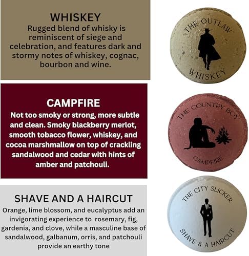 Mr. Bomb Dude Bath Bombs for Men, Infused for Guy Relaxation, Gift for Him, Manly Bath Soak, Masculine Scents for Men, Relaxing Bliss for The Gents - USA Crafted 6 Pk Male Set, Cowboy-Up Collection