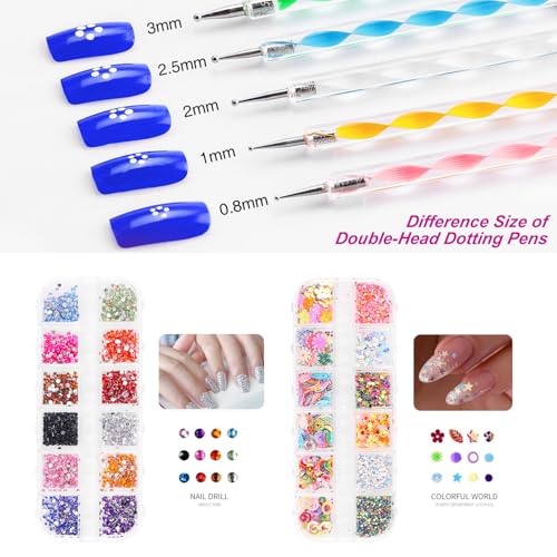 Major Dijit Complete Acrylic Nail Starter Kit with LED Lamp, 12 Colors Powder & Liquid, Base/Top Coat, Primer, Electric Drill – DIY Nail Art Tools for Home & Salon