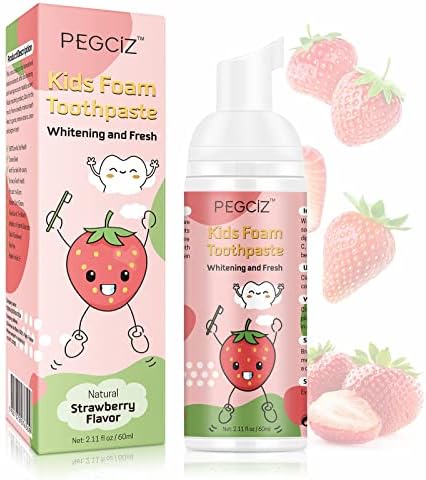 Foam Toothpaste Kids, Kids Foam Toothpaste, Toddler Toothpaste with Low Fluoride for U Shaped Toothbrush, Children Oral Cleaning for Ages 3 Plus (3PCS, Watermelon+Strawberry+Blueberry)
