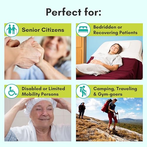 No Water Rinse Free Shampoo Cap by Nurture | Microwavable Hair Washing & Conditioning Shower Caps | Waterless Bathing | Disposable & Hypoallergenic for Adults, Bedridden & Elderly