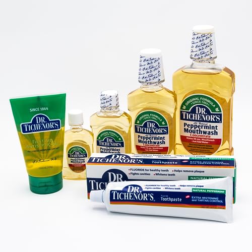 Dr. Tichenor's Extra Whitening and Tartar Control Fluoride Toothpaste - Cavity Fighting, Plaque Removal, and Teeth Whitening, with Natural Peppermint Flavor - 6.4 Ounce (Pack of 2)