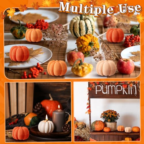 Lounsweer 24 Pcs Little Pumpkin Baby Shower Favors Thanksgiving Fall Pumpkin Bath Bombs Bridal Shower Party Favors with Gift Tags and Organza Bag for Wedding Gift Thanksgiving Decor