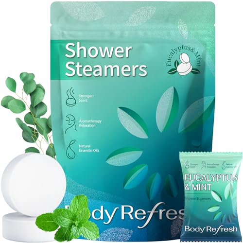 Shower Steamers Aromatherapy -18 Packs Eucalyptus Mint Shower Bombs, Birthday Gifts for Women Men, Stress Relief Self Care Eucalyptus for Shower, Thanksgiving, Halloween, Christmas Stocking Stuffers