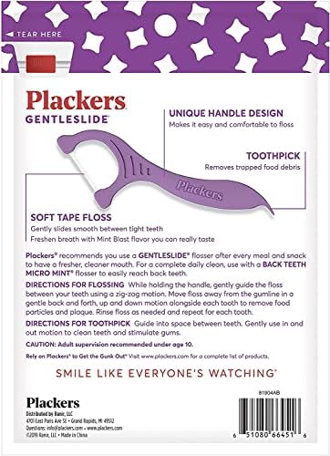 PLACKERS Gentleslide Dentla Flossers for Tight Teeth 90 ea (Pack of 2)