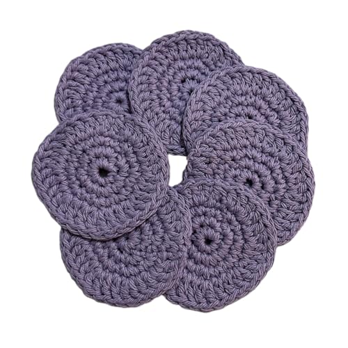 Crocheted Cotton Reusable Face Pads - 100% cotton - Makeup Remover Pads - set of 7 - One for Every Day of the Week - Stocking Stuffer
