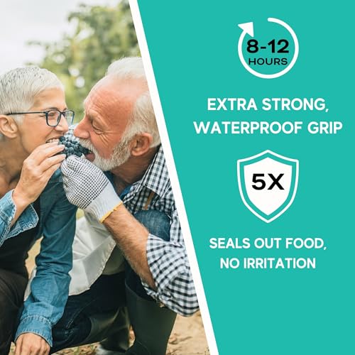 Extra Strong Denture Adhesive Cream, 12 Hour Hold Dental Glue, Waterproof, Zinc & Fluoride Free, Easy Apply Nozzle, Seals Food Out for Comfort, Mint Flavor (2 Pack, 2.8 Fl Oz)