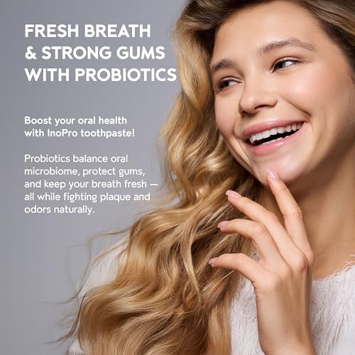 Natural Whitening Hydroxyapatite Toothpaste with Probiotic for Sensitive Teeth, Fluoride Free Enamel Repair Remineralizing Toothpaste, SLS Free, Baking Soda, Coconut Oil, 5oz