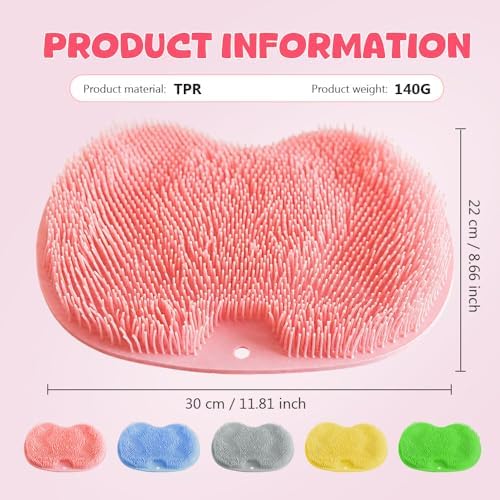 Shower Foot Back Scrubber Massage Pad, 2025 New Shower Foot Mat Non-Slip Suction Cups Foot Back Cleaning Pad for Massage and Scrubbing for Shower (Green)