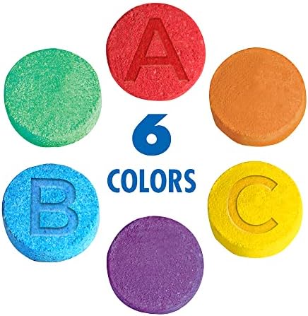 Mr. Bubble Fizzy Tub Colors Bath Water Coloring Tabelets, 6 Bright Colors, Red, Orange, Yellow, Purple, Blue and Green, Fragrance Free, Cap Makes Colorful Waterfall (3 Jars, 150 Tablets Each)
