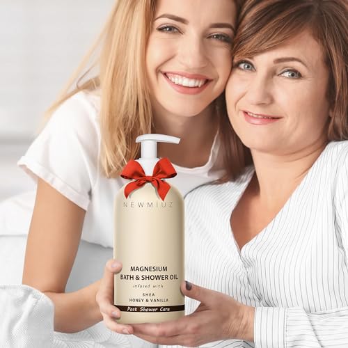 Magnesium InShower Body Conditioner Soft Skin Post Shower Care Moisturizer for Body Legs Bath Oil for Dry Skin Shea Butter Honey Vanilla Self Care Spa Gift