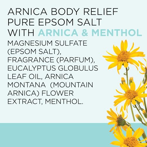 Dr Teal's Epsom Salt Magnesium Soak, Arnica Body Relief with Arnica, Menthol & Essential Oils, 3 lbs (Pack of 2)