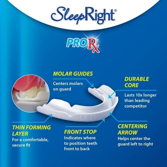 SleepRight ProRX Dental Guard, Ultra-Thin, Custom-Fit, Durable for Teeth Grinding, Comfortable for Sleeping (New Version)