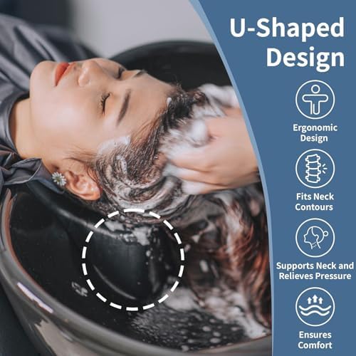 Silicone Shampoo Bowl Neck Cushion - Ergonomic Salon Hair Washing Neck Support Pillow, Non-Slip Shampoo Tray Neck Rest for Spa and Salon Basins, Comfortable Hairdressing Sink Accessory for Hair Care