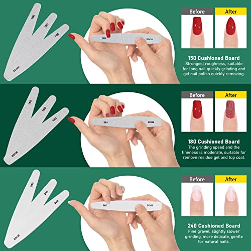Gel Nail Polish Remover Kit, 2 Pack Gel Polish Remover with Liquid Latex, Nail Buffer and File, Cuticle Tool, Magic Gel Remover, 2-5Mins Remove Gel Polish, No Soaking Wrapping, Gifts for Women