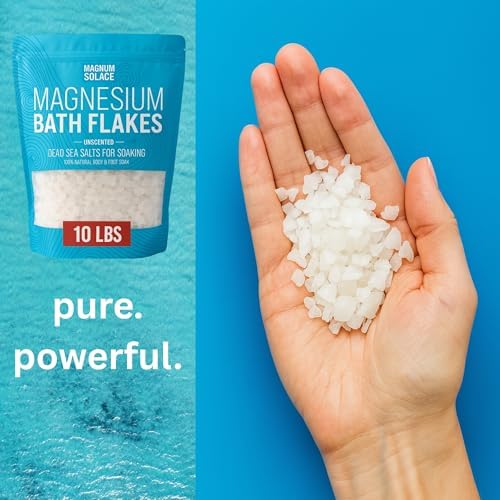 Magnesium Flakes for Bath - Magnesium Chloride Flakes - Dead Sea Salts for Soaking, 10 LBS
