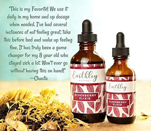 Earthley Elderberry Herbal Extract, Powerful Immune & Respiratory Support, Herbal Elderberry, Syrup Alternative, Organic & Alcohol-Free (2oz, Kids)