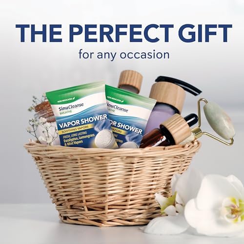 Sinucleanse Vapor Shower Steamers, All Natural Lemongrass, Eucalyptus & Mint Aromatherapy, 12 Extra Large Vapor Shower Tablets, Relaxation and Spa Gifts for Women and Men, Made in USA