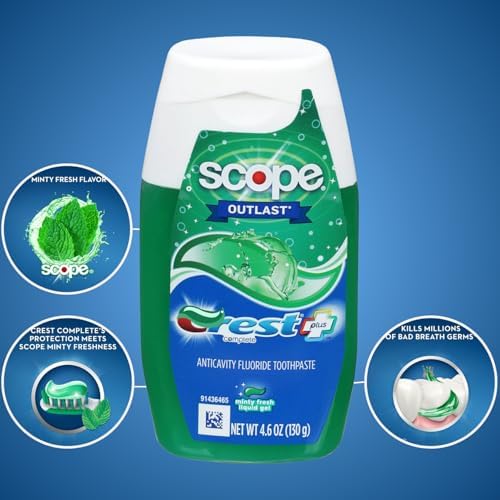 Complete Plus Scope Minty Fresh Liquid Gel CRES.t Toothpaste 4.6 oz (Pack of 2)