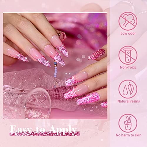 RARJSM Reflective Glitter Nail Art Gel Liner Flash Diamond Painted Gel Nail Polish 12 Colors 5ml Sparkle Silver Brown Hot Pink Green Black Pigment UV LED Soak off Curing Requires for Nail Design
