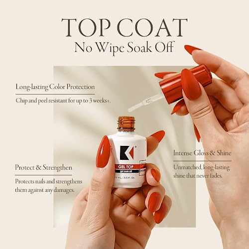 KUPA GelFinity - Soak Off Gel - Top Coat Glossy Finish (No-Wipe) 8.0 Fl Oz