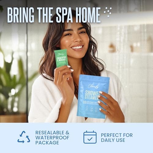 Cleverfy Shower Steamers Aromatherapy for Women and Men – Self-Care Shower Bombs for Stress Relief and Relaxation – 18 Tablets