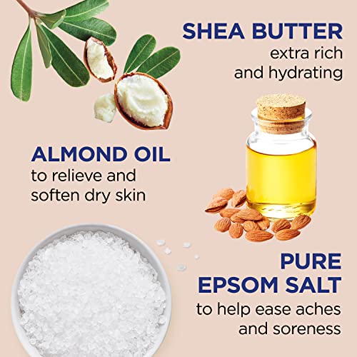 Dr Teal's Pure Epsom Salt, Shea Butter & Almond, 3 lbs (Pack of 4)