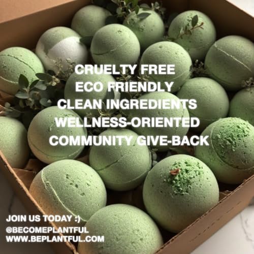 Plantful™ Organic Handmade Bath Bombs for Women, 12 Gift Sets, Large, Shea Butter Moisturizing, Essential Oils, Bubble Bath for Kids, Perfect Gifts for Women Men, Safe Bath Bombs for Kids