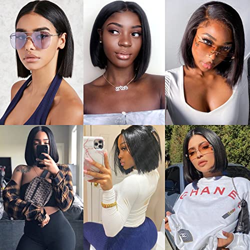 Liang Dian 10 Inch Short Human Hair Bundles Natural Color 4 Bundles 12A Brazilian Virgin Hair 100% Unprocessed Straight Human Hair(10"10"10"10")