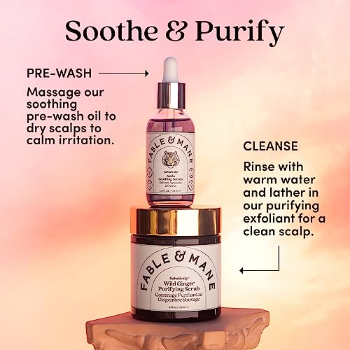 Fable & Mane Amla Soothing Serum with Rosemary Oil Purifies and Balances Irritation. Detox Treatment for Dry, Itchy or Sensitive Scalps