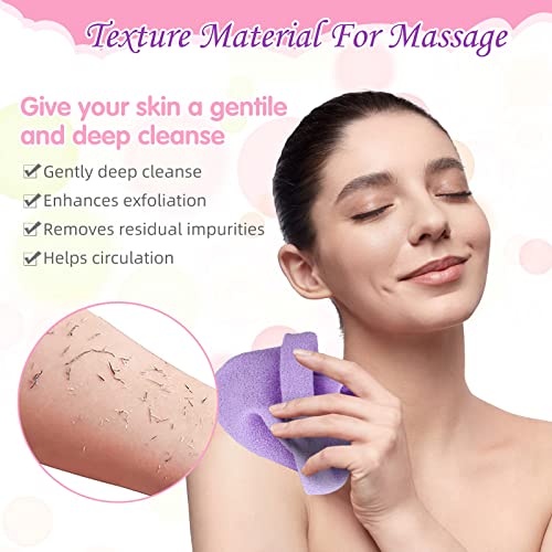 Lounsweer 7 Pieces Exfoliating Back Scrubber for Shower with Handles Nylon Back Exfoliator Washers Stretchable Pull Strap Exfoliating Loofah Washcloth for Women Men Body Deep Cleaning Massages